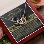 To My Amazing Daughter - Pursue Your Passions & Believe in Yourself - Interlocking Hearts Necklace