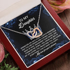 To My Daughter - Strength & Unwavering Love - Interlocking Hearts Necklace