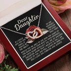 Daughter Gift - I Believe in You & Will Always Be Here - Interlocking Hearts Necklace