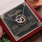 To My Precious Daughter - You Are My Greatest Blessing - Interlocking Hearts Necklace: