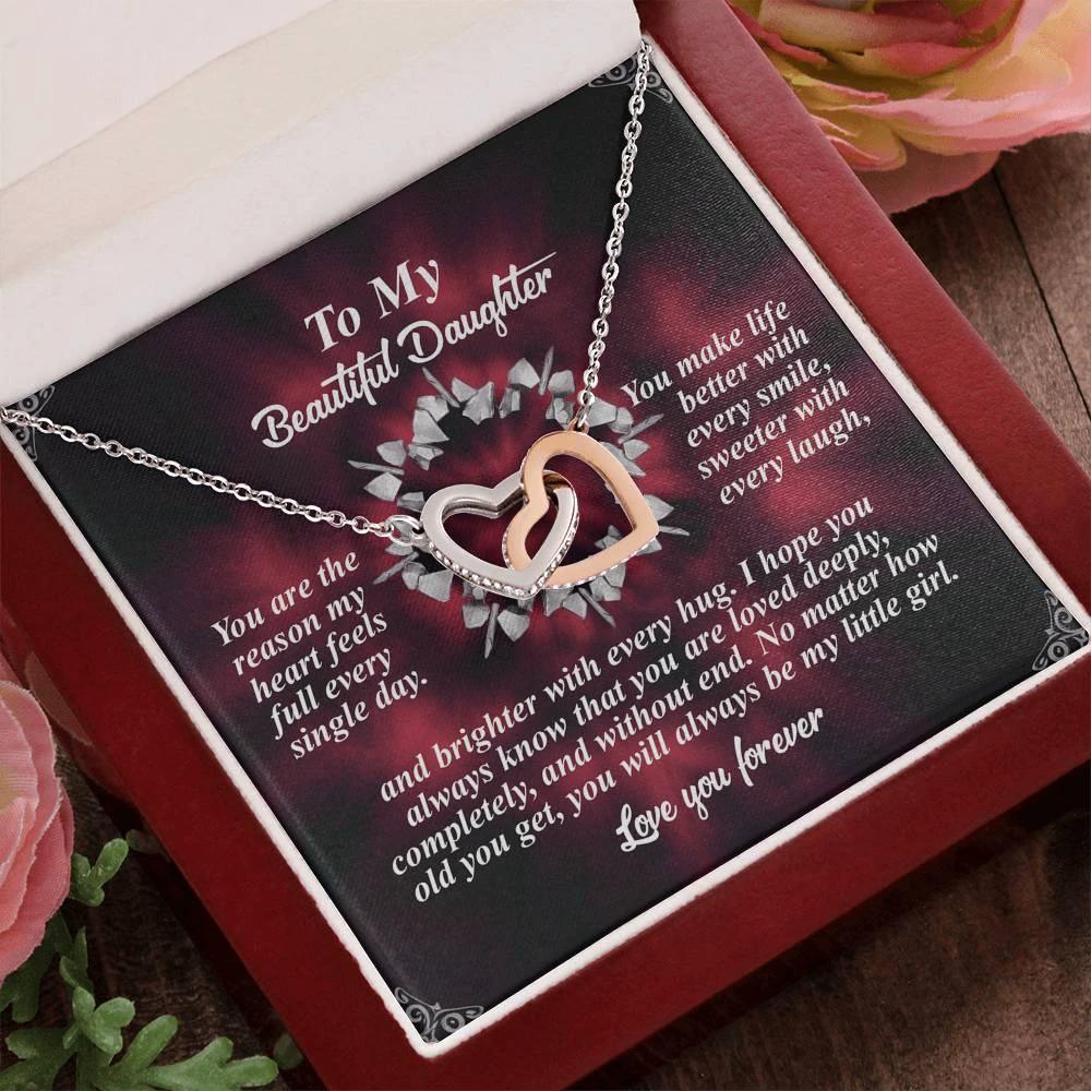 To My Beautiful Daughter - Always My Little Girl - Interlocking Hearts Necklace – A Gift of Endless Love
