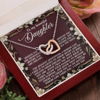 Gift for Daughter - Believe in Yourself & Follow Your Heart - Interlocking Hearts Necklace