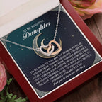 To My Beautiful Daughter - Love You to the Moon & Back Gift – Interlocking Hearts Necklace