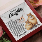 To My Daughter - Proud of You - Interlocking Hearts Necklace