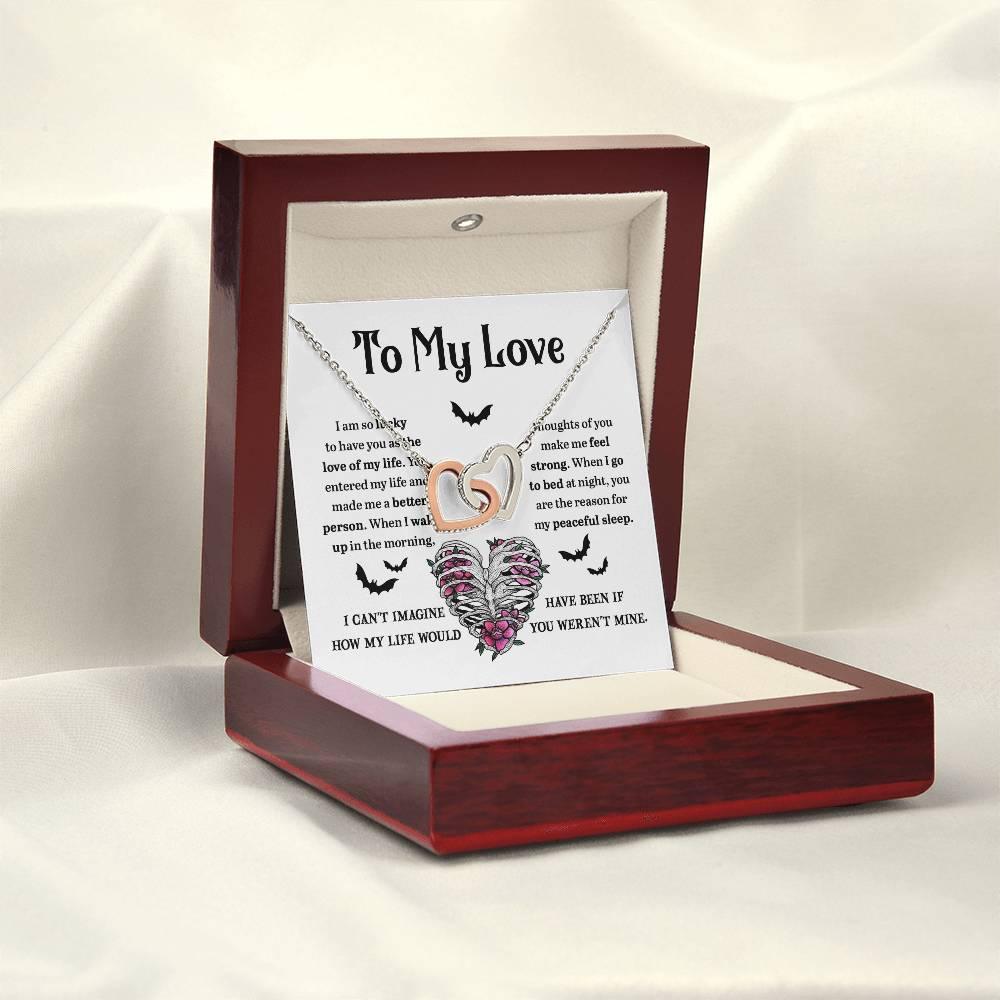 Soulmate - Better Person Halloween Interlocking Hearts Necklace - Mallard Moon Gift Shop