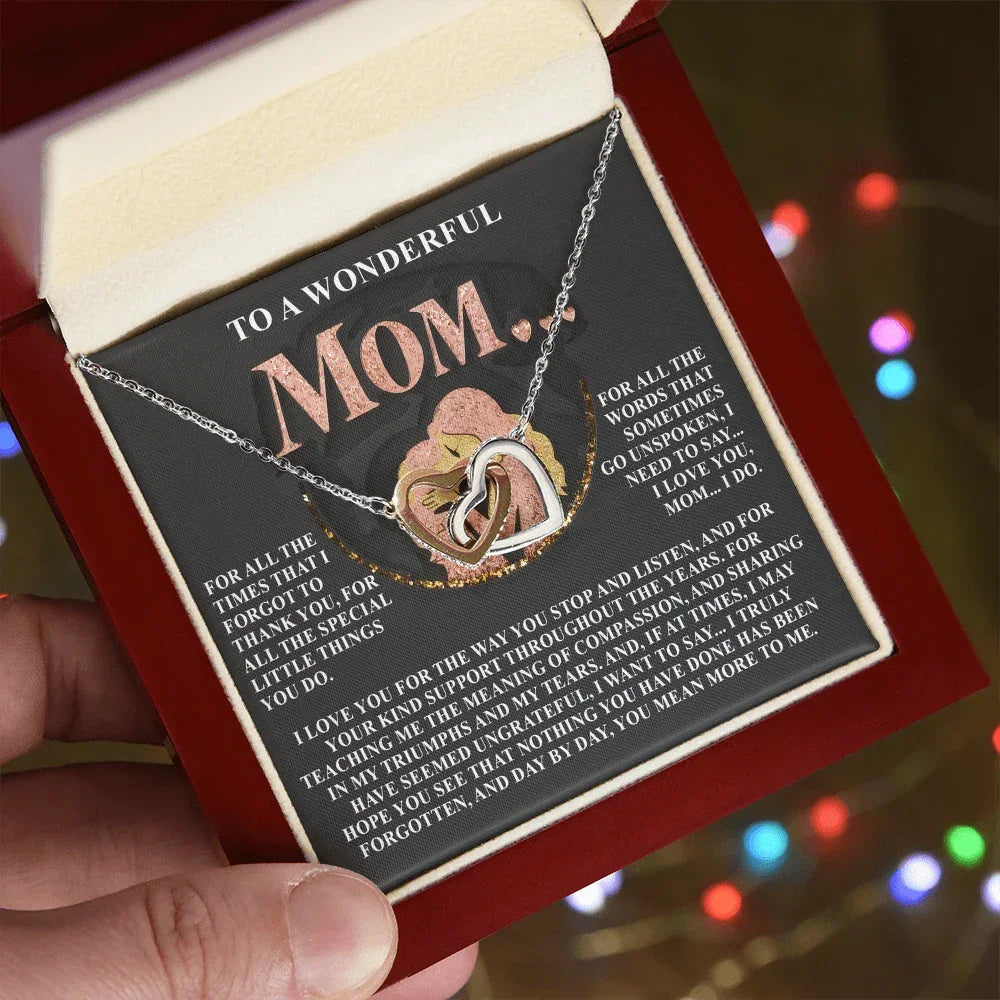 Gift for Mom – Day by Day, You Mean More to Me – Necklace with Message of Gratitude