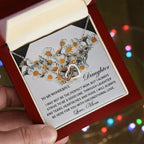 To My Wonderful Daughter - Unconditional Love from Mom - Interlocking Hearts Necklace