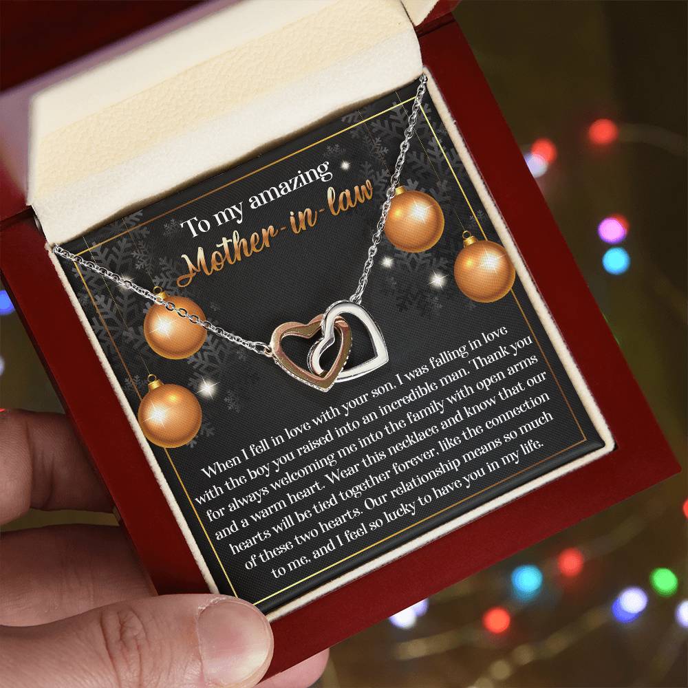 To My Amazing Mother-in-law  Our Two Hearts Pendant Necklace - Mallard Moon Gift Shop