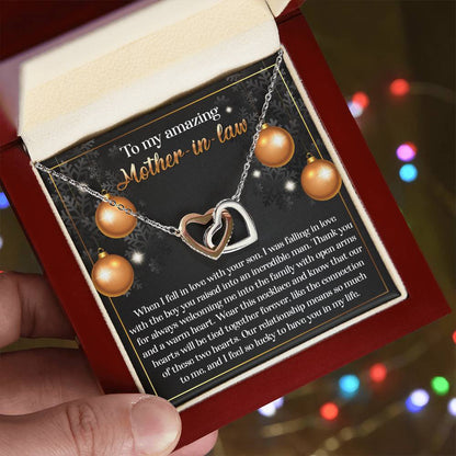 To My Amazing Mother-in-law  Our Two Hearts Pendant Necklace - Mallard Moon Gift Shop