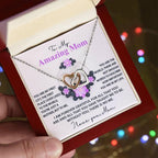 Mom, I am Forever Grateful, Without You, There is No Me - Interlocking Hearts Pendant Necklace Mother's Day, Birthday Gift