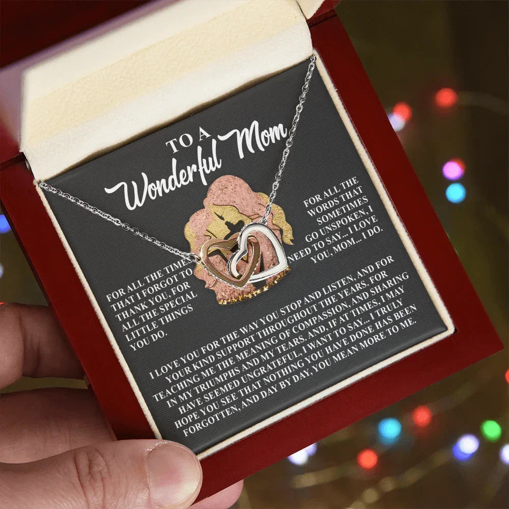 To a Wonderful Mom – Day by Day, You Mean More to Me– Jewelry Gift with Loving Message