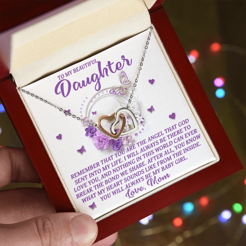 Daughter Gift from Mom – You Are the Angel God Sent Into My Life –Necklace With Message Card and Jewelry