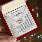 To My Beautiful Daughter - Inspirational Gift for Life's Adventures - Interlocking Hearts Necklace