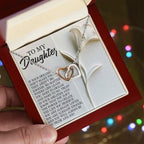 To My Daughter - Dare to Dream - Interlocking Hearts Necklace – Inspirational Gift for Strength & Ambition