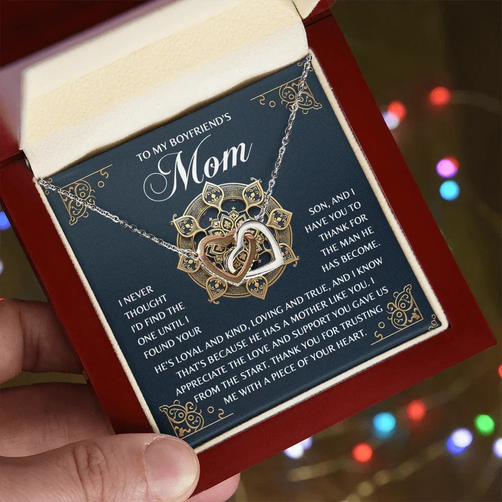 To My Boyfriend's Mom – Thank You for Trusting Me with a Piece of Your Heart – Elegant and Meaningful Necklace Gift