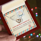 Happy Birthday Personalized Certificate Interlocking Hearts Necklace | Playful Birthday Gift for Her | Fun & Heartfelt Keepsake
