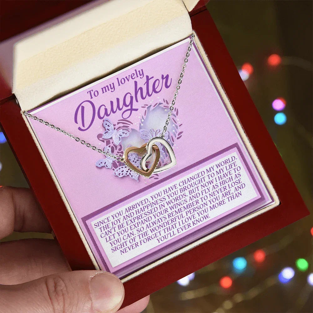 To My Lovely Daughter – Expand Your Wings and Fly – Encouraging Necklace Gift with Message Card
