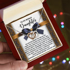 Bonus Daughter Heartfelt Gift Interlocking Hearts Necklace - I'm Only a Phone Call Away
