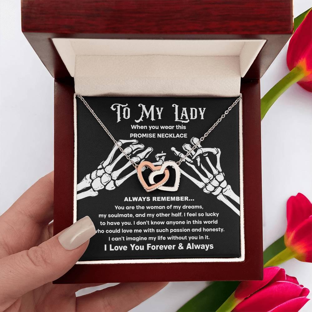 My Lady-Promise Halloween Inspired Interlocking Hearts Necklace - Mallard Moon Gift Shop