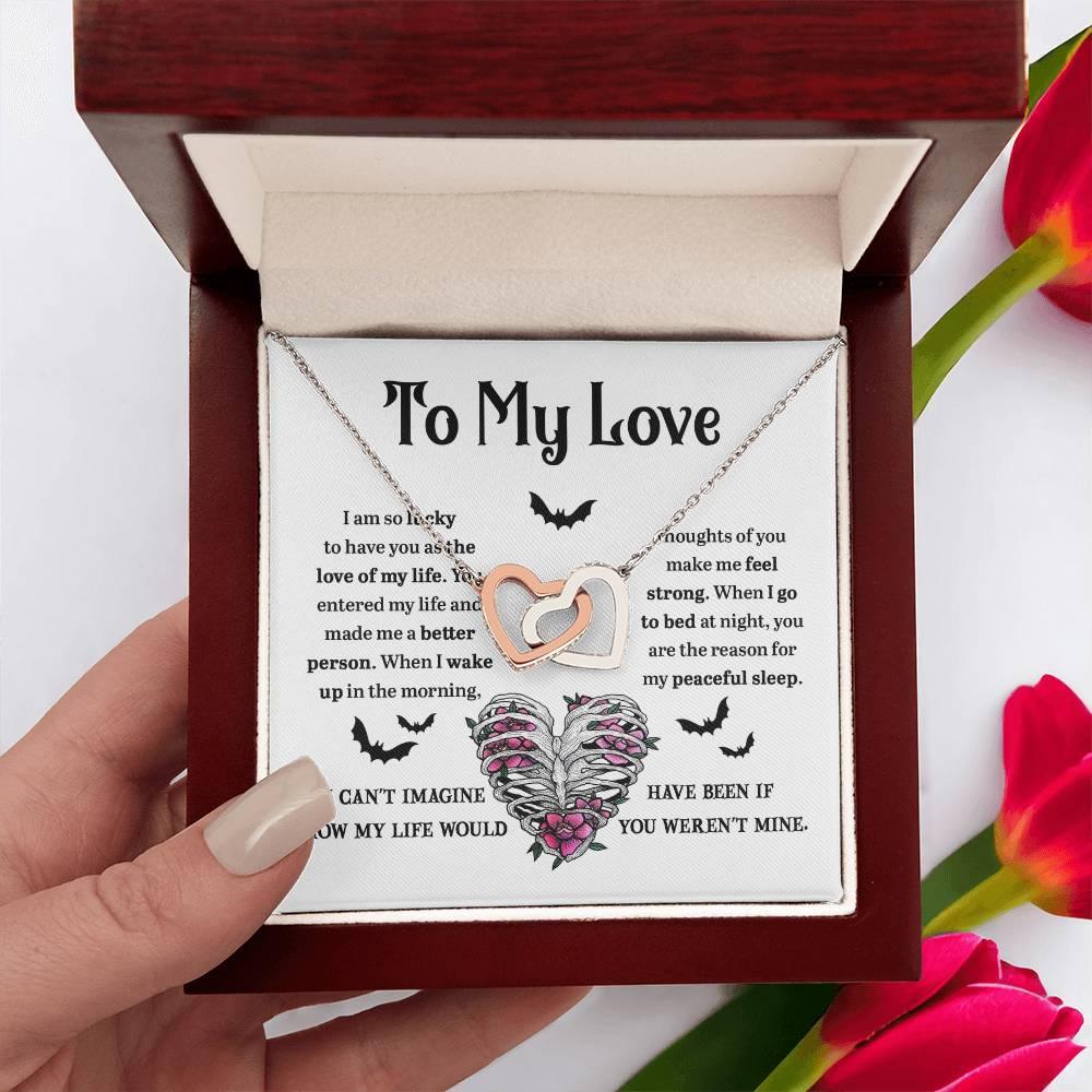 Soulmate - Better Person Halloween Interlocking Hearts Necklace - Mallard Moon Gift Shop