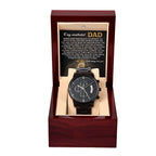Dad Anchor Life Black Chronograph Watch with Heartfelt Message Card – Luxury Stainless Steel Men's Timepiece, Water Resistant, Scratch Proof, Gift Boxed, Father's Day Gift, Birthday Gift for Dad from Son or Daughter