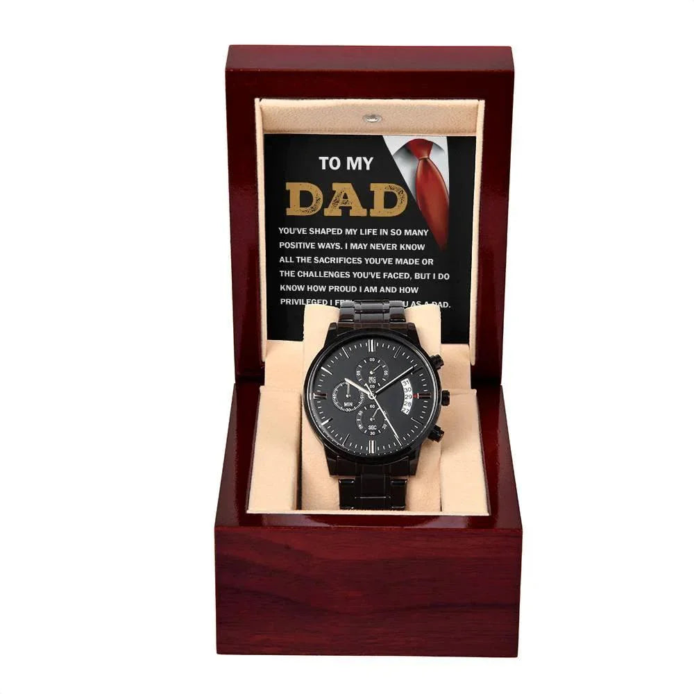 Dad Gift I Am Proud To Have You as My Dad Black Chronograph Watch