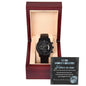 Gift for Father-in-Law He is Proud To Be Your Son Black Chronograph Watch - Mallard Moon Gift Shop