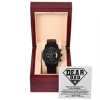 Dear Dad, You are my Hero Men's Black Chronograph Watch