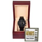 Beers Fetched Dad Coupon Father's Day Gift – Funny Metal Chronograph Watch for Dad from Favorite Child – “Happy Father’s Day” Coupon Message Card – Gag Gift with Sentimental Touch