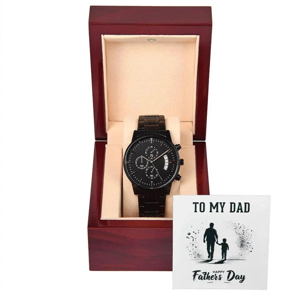 Dad Father's Day Gift Black Chronograph Watch