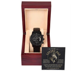 Gift for Dad from Daughter I will Always be Your Princess Black Chronograph Watch