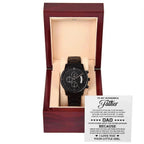 To My Wonderful Father You Are My Guiding Light Black Chronograph Watch