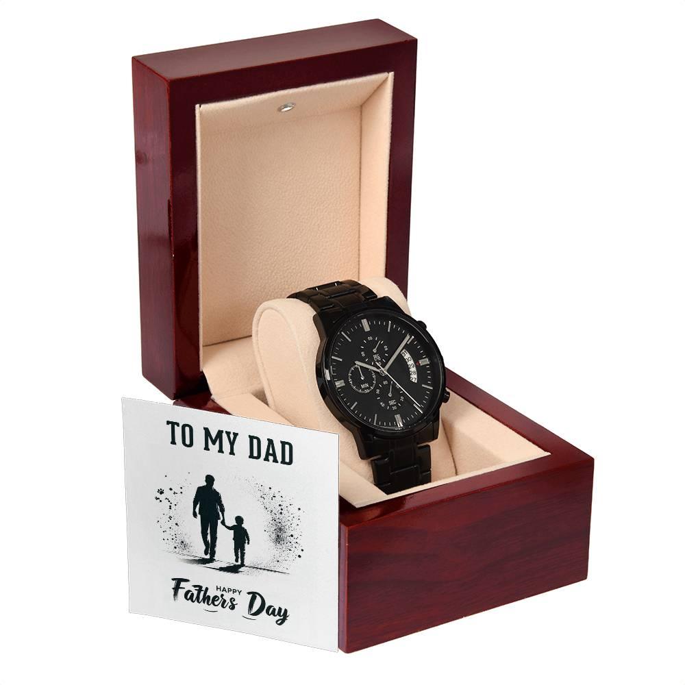 Dad Father's Day Gift Black Chronograph Watch - Mallard Moon Gift Shop