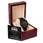 To My Dad Black Chronograph Watch – Hero Lion King Father Message Card Sentimental Father's Day Gift from Son or Daughter