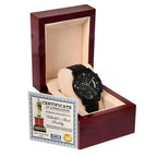 Dad Gift Certificate of World's Best Daddy Black Chronograph Watch