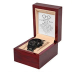 Funny Father's Day Black Chronograph Watch - "Not Really That Old Unless You Can't Read This" Message Card Gift from Son or Daughter