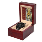 Dad Gift - Friend Ally Teacher Hero Example Respected - Black Chronograph Watch