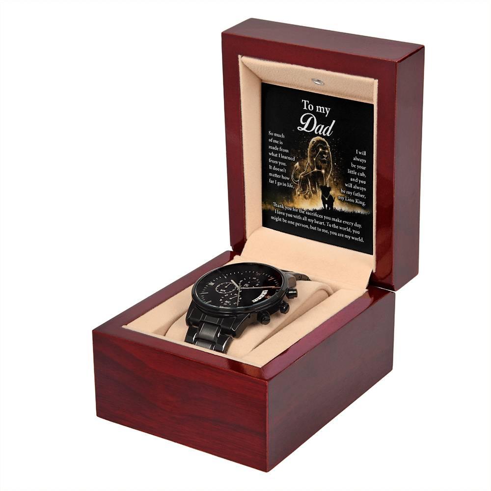 Dad Gift - My Lion King - Black Chronograph Watch - Mallard Moon Gift Shop