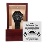 Gift for Father-in-Law Thank You For Raising the Woman of My Dreams Black Chronograph Watch