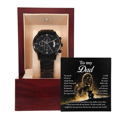 Dad Gift - My Lion King - Black Chronograph Watch - Mallard Moon Gift Shop