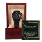 Gift for Father-in-Law - Definition: Someone Who Knows the Answer - Black Chronograph Watch
