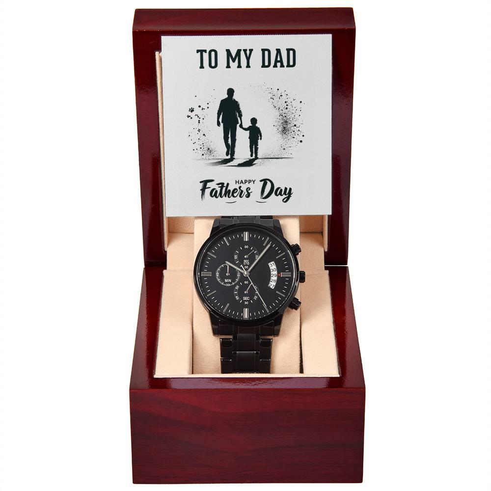Dad Father's Day Gift Black Chronograph Watch - Mallard Moon Gift Shop