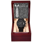 Gift for Father-In-Law - Behind Every Great Daughter is an Even Greater Dad Black Chronograph Watch