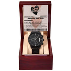 Husband Wedding Day Gift - Jackpot Winner - Black Chronograph Watch
