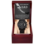Dad Gift -To My Amazing Dad Thank You Black Chronograph Watch