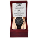 To My Wonderful Father You Are My Guiding Light Black Chronograph Watch