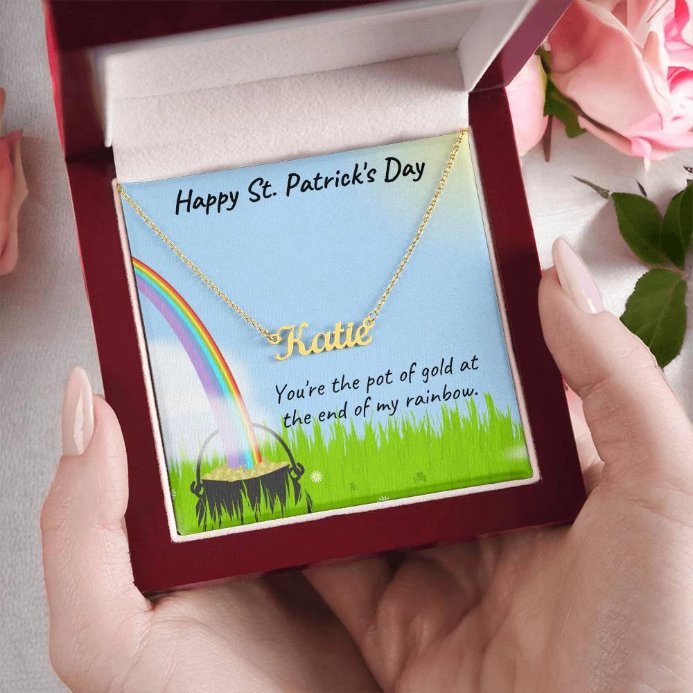 Gift for St. Patrick's Day Personalized Name Necklace
