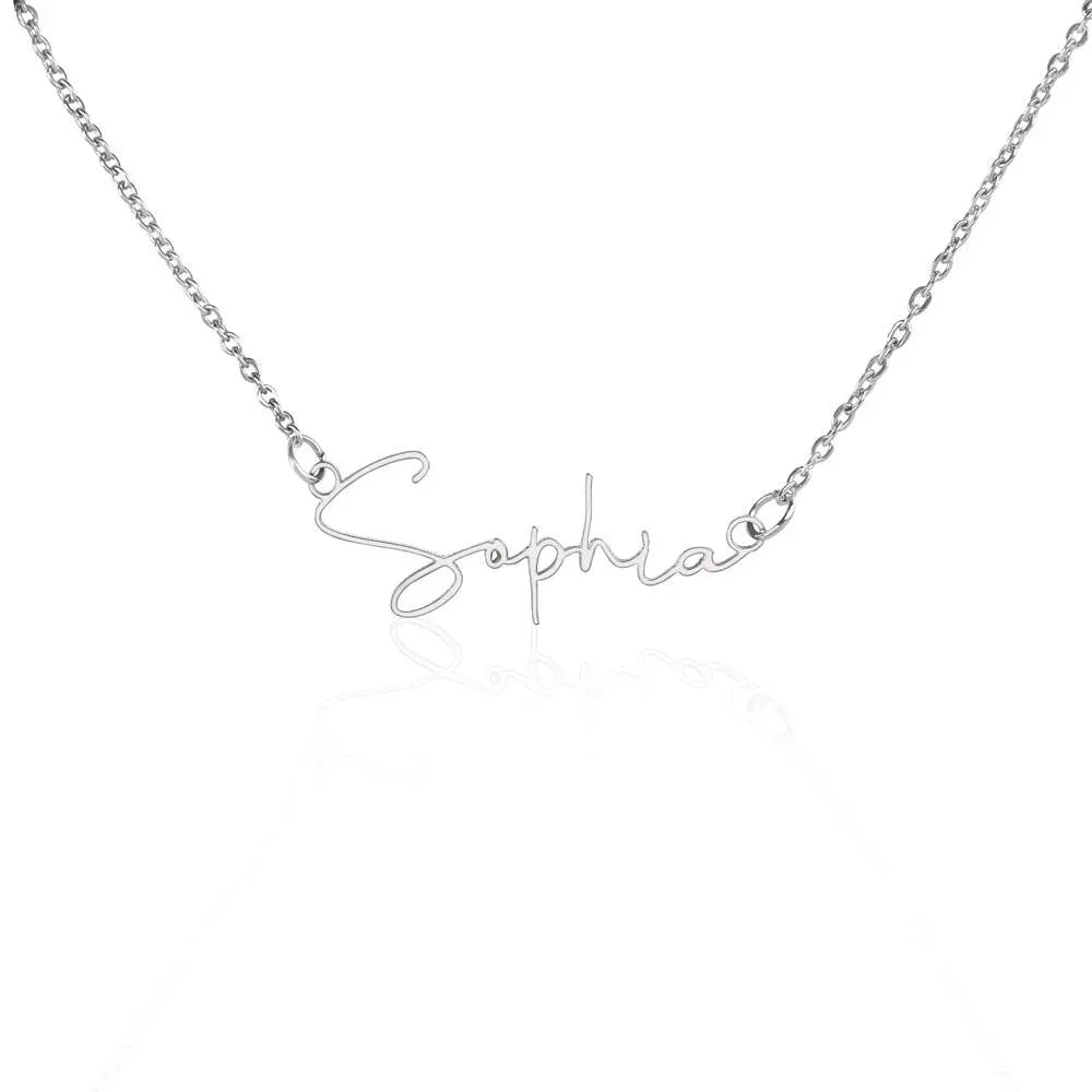 Gift for Son's Girlfriend - Our Crazy Family - Custom Script Name Necklace
