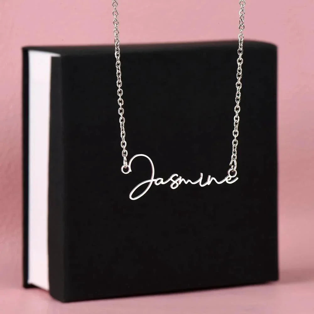 Gift for Son's Girlfriend - Our Crazy Family - Custom Script Name Necklace