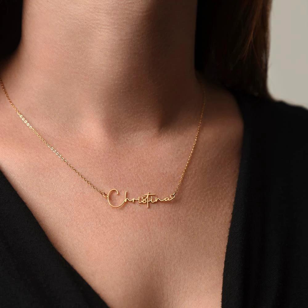 Gift for Son's Girlfriend - Our Crazy Family - Custom Script Name Necklace